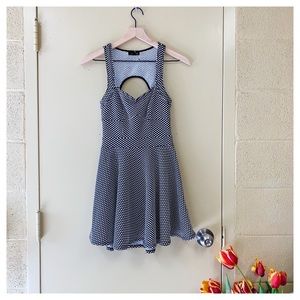 Black & White Polka Dot Dress • Back Cut Out •